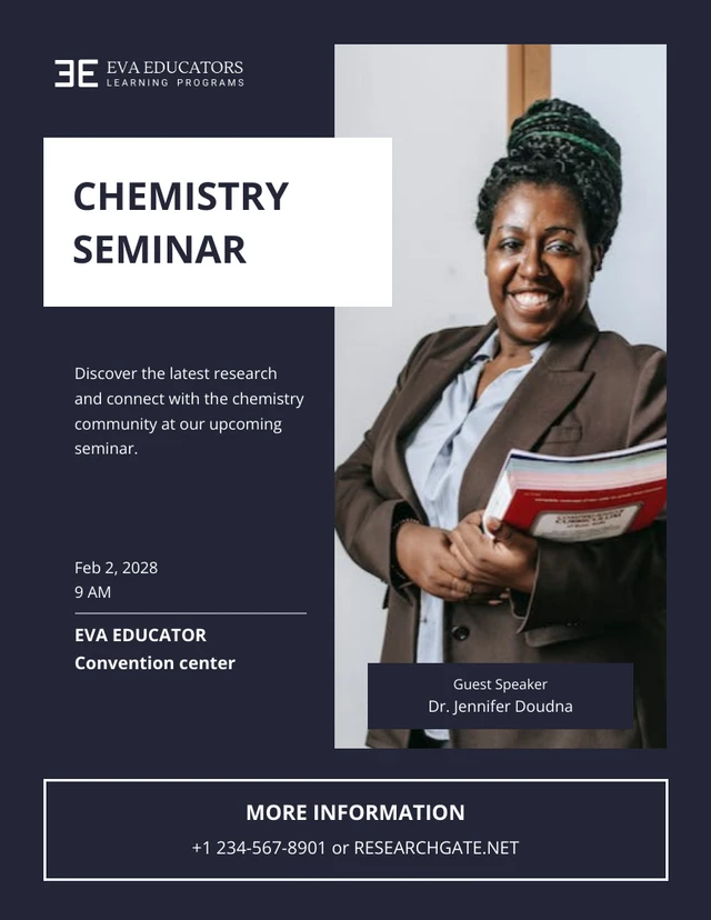 Simple Dark Purple Chemistry Seminar Poster Template