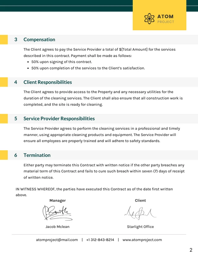 Post Construction Cleaning Contract Template - Pagina 2