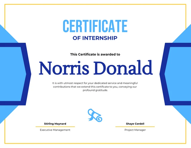 White And Blue Simple Internship Certificate Template