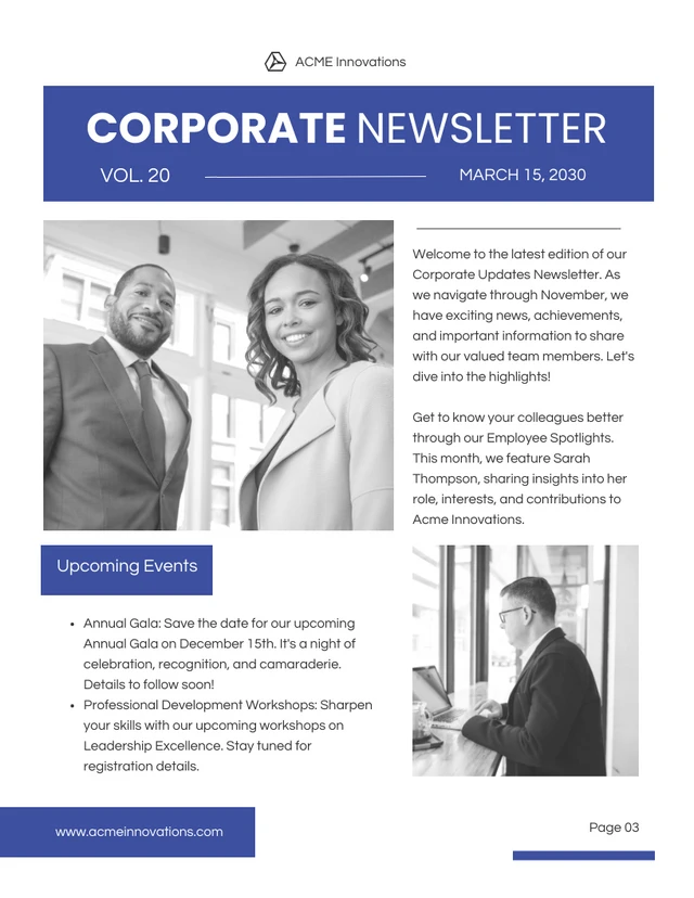 Corporate Updates Newsletter Template