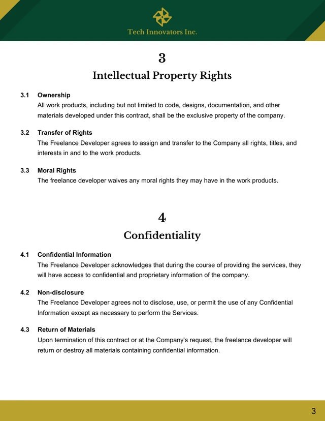 Freelance Developer Contract Template - Página 3