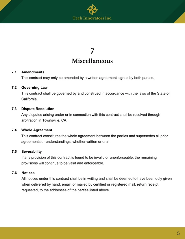 Freelance Developer Contract Template - Página 5