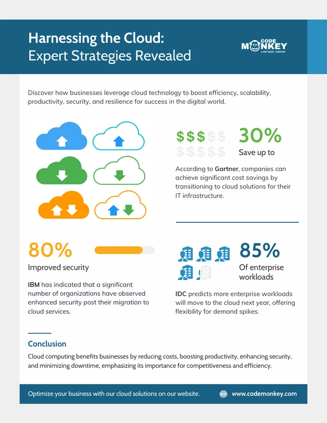 Sfruttare il cloud: modello di infografica svelate le strategie degli esperti