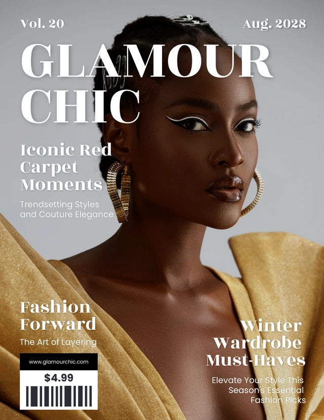 Minimalistische Glamour-Chic-Modemagazin-Vorlage