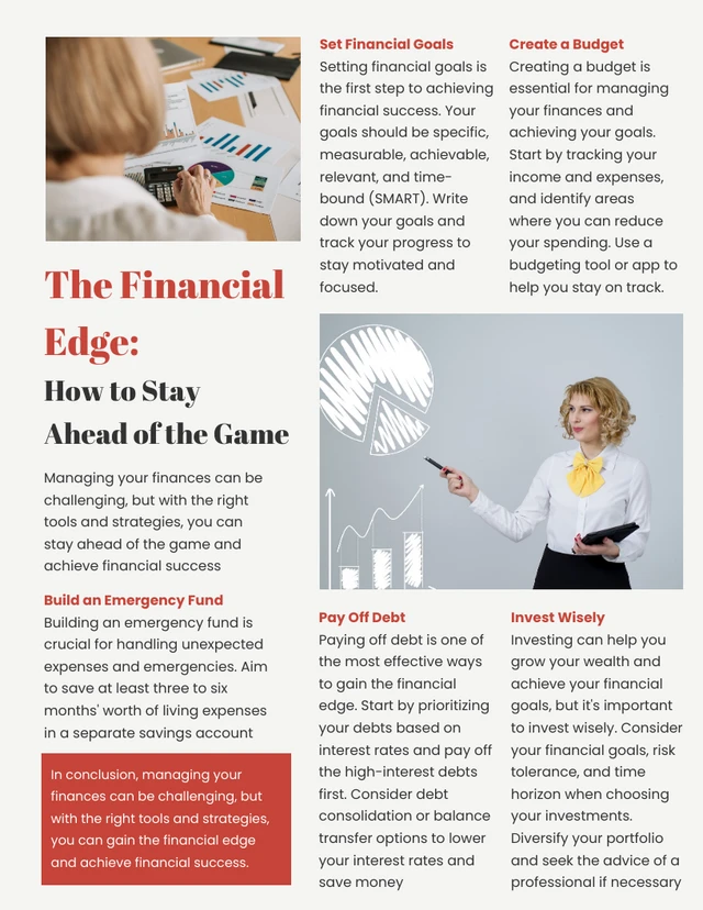 Red Minimalist The Financial Edge Newsletter